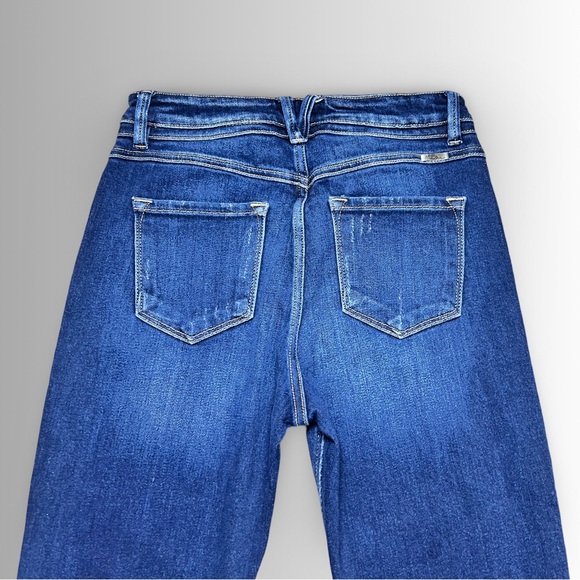 Kancan Dark Wash 4-Button Fly Ankle Length Skinny Jeans, Raw Hem, Size 11/29 - Picture 7 of 11